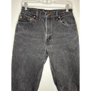 LEVI'S 550 Relaxed Fit Tapered Leg Raw Edge Womens 8 Short Black 5-Pocket Denim